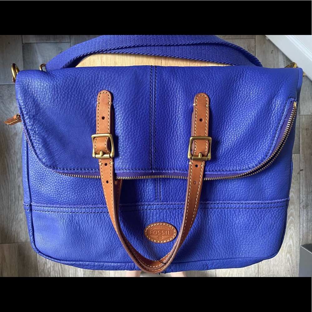 NEW FOSSIL TAYLOR BLUE CROSSBODY+TOTE+SHOULDER BAG